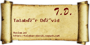 Talabér Dávid névjegykártya